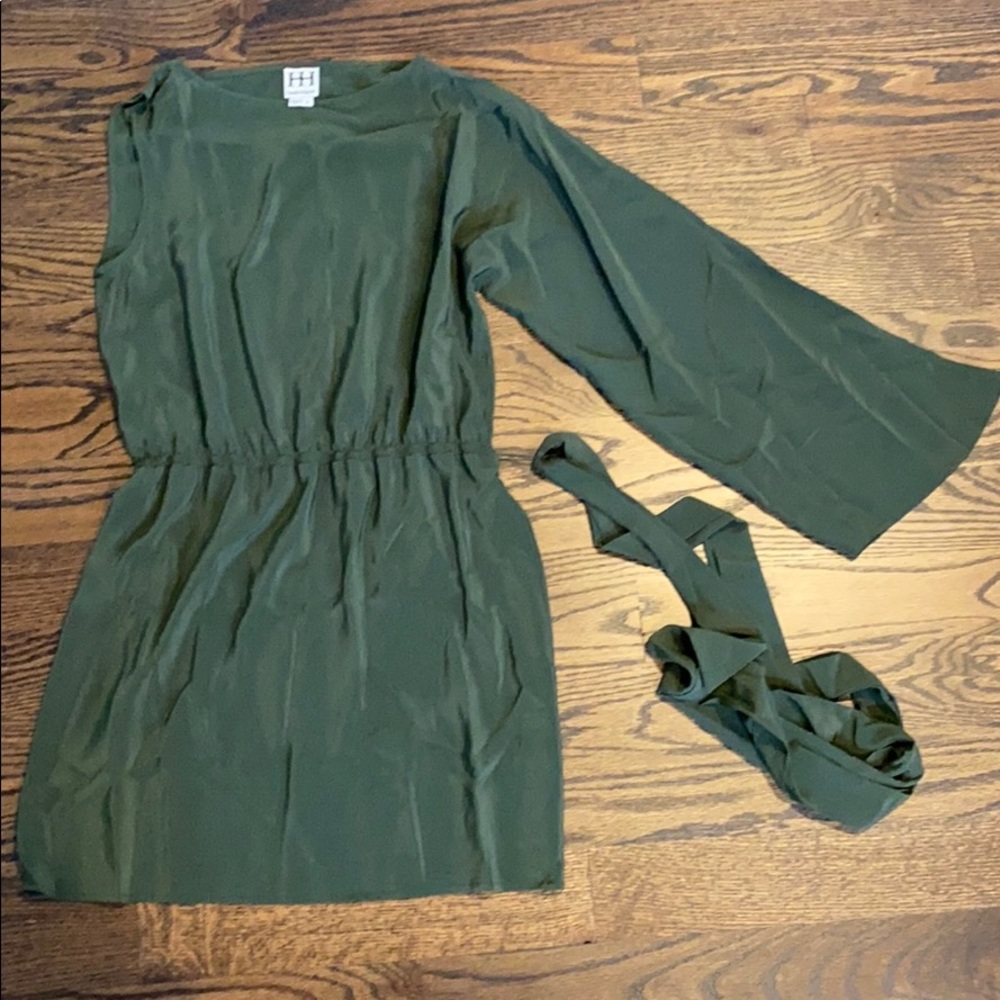 Haute Hippie Green Assymetrical Dress w/ Belt - S